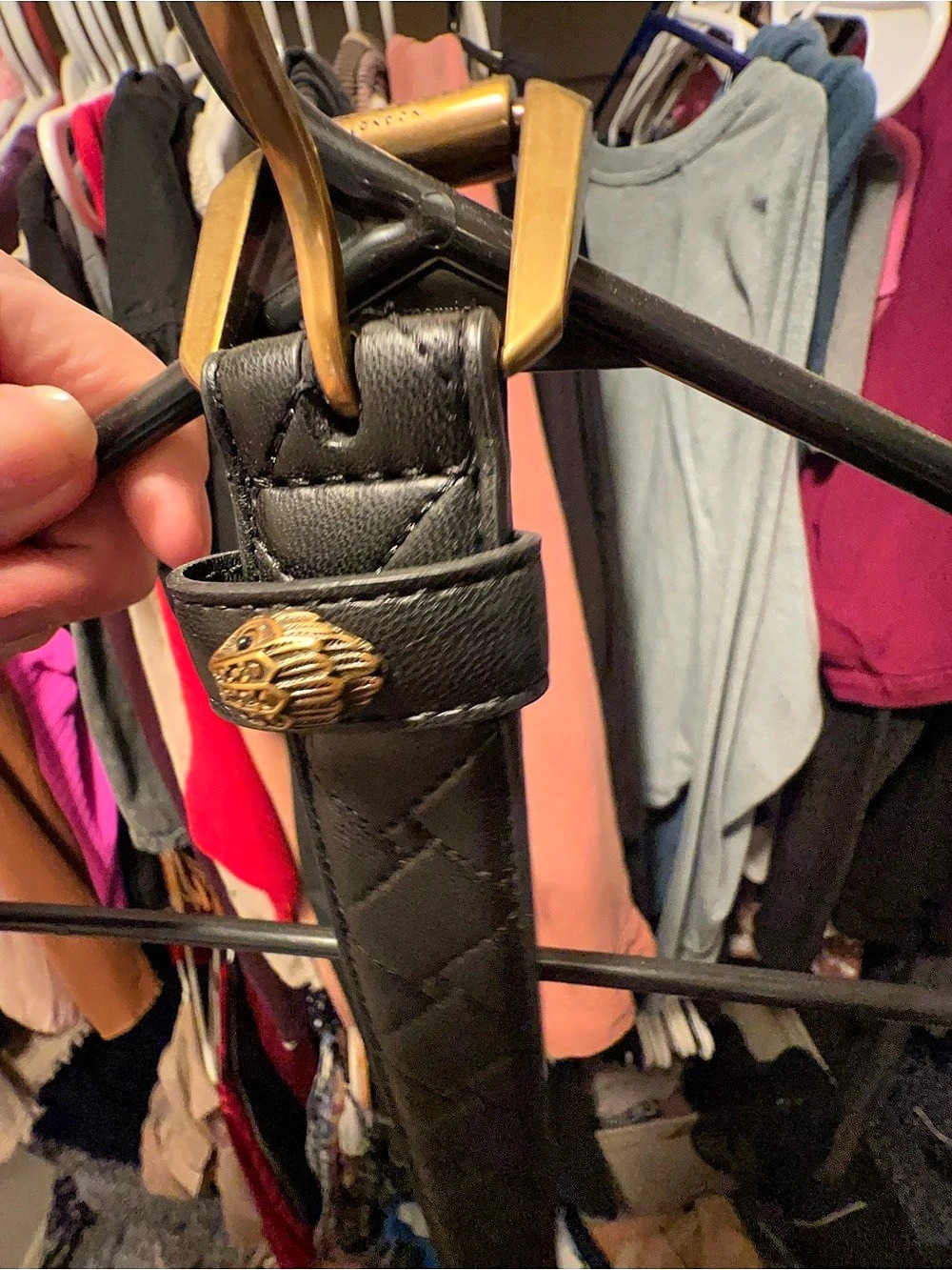 Kurt Geiger London Kensington Belt Black & Gold